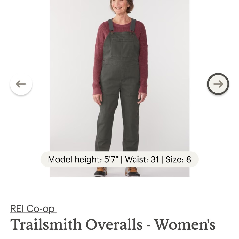 REI Co-op Trailsmith Overalls - 8 Pirate Black